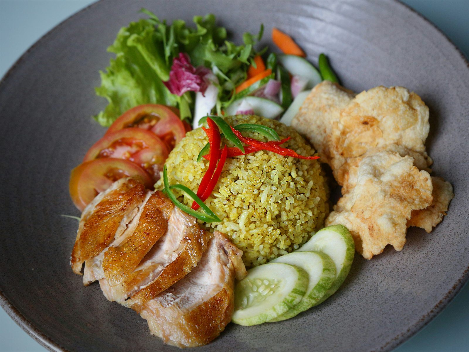 Malaysian nasi plate
