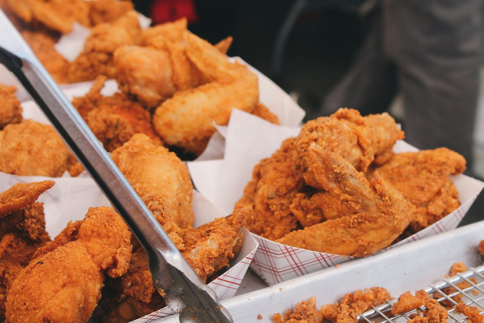A late-night fried chicken stall at work